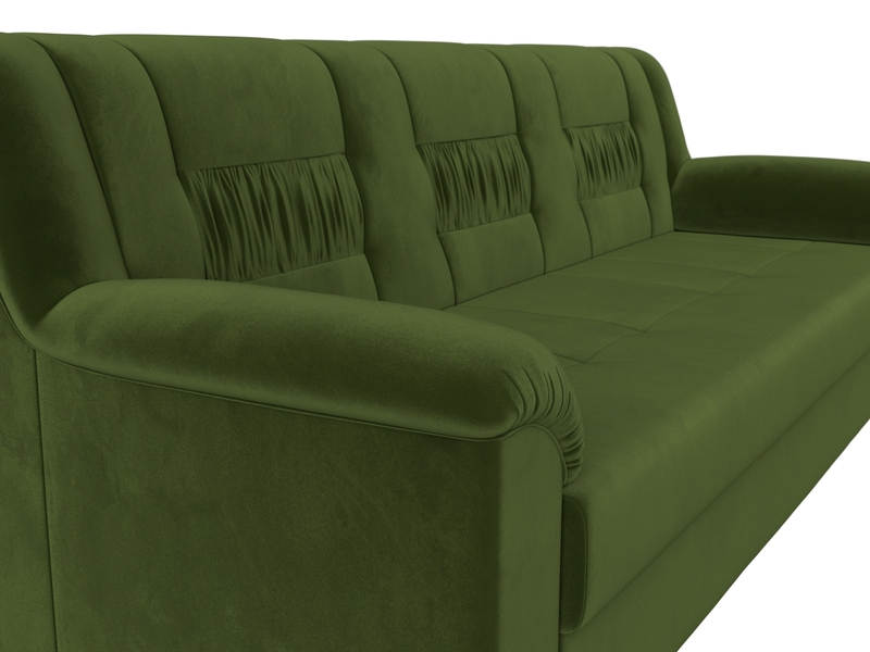 Диван прямой Карелия, Микровельвет, Зеленый
