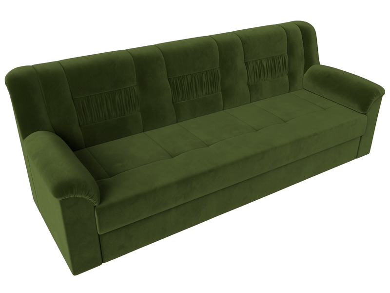 Диван прямой Карелия, Микровельвет, Зеленый