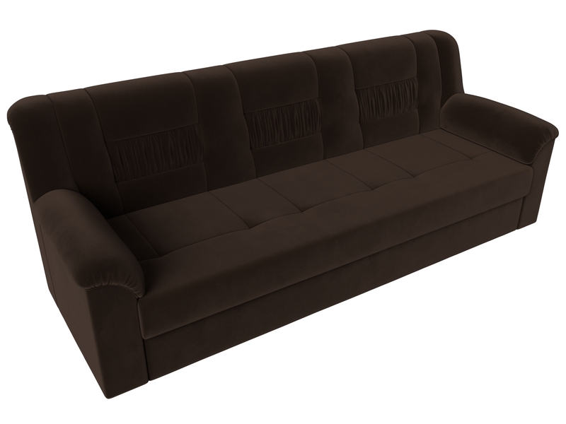Диван прямой Карелия, Микровельвет, Коричневый