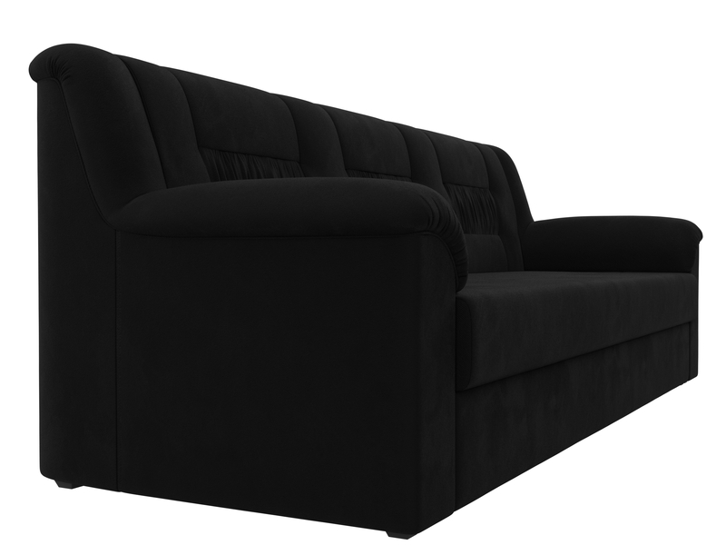 Диван прямой Карелия, Микровельвет, Черный