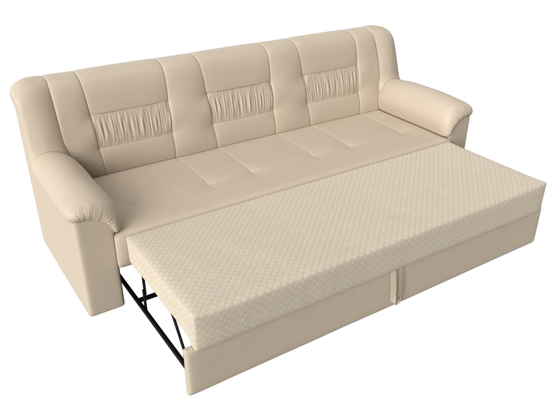 Диван прямой Карелия, Экокожа, Бежевый