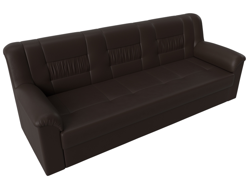 Диван прямой Карелия, Экокожа, Коричневый