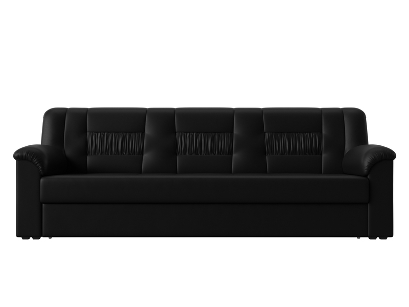 Диван прямой Карелия, Экокожа, Черный