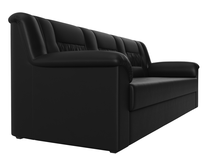Диван прямой Карелия, Экокожа, Черный