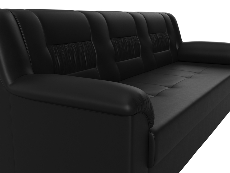 Диван прямой Карелия, Экокожа, Черный