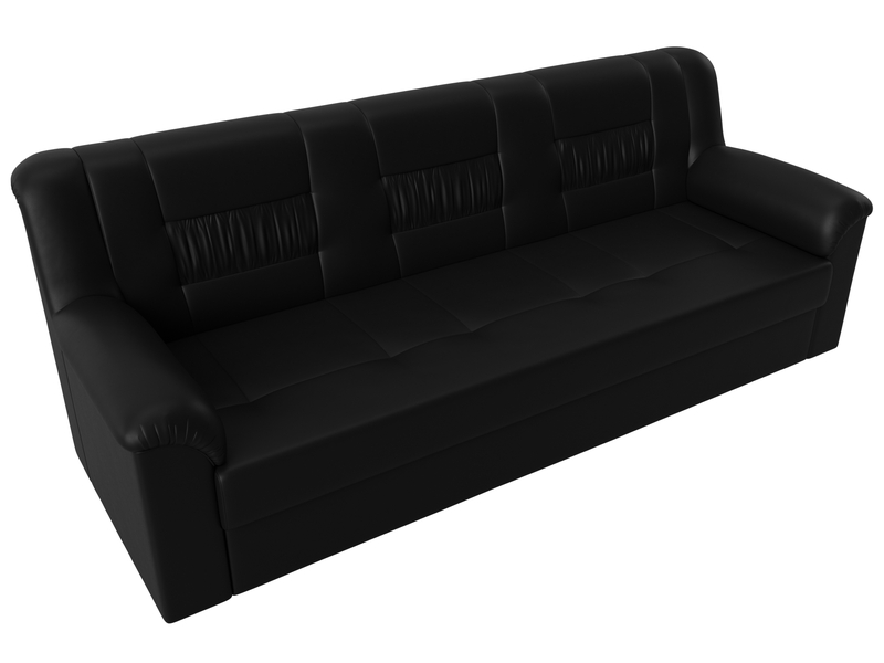Диван прямой Карелия, Экокожа, Черный