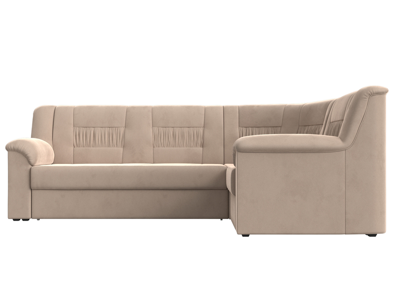 Диван угловой Карелия правый угол, Велюр, SEVEN 729 бежевый