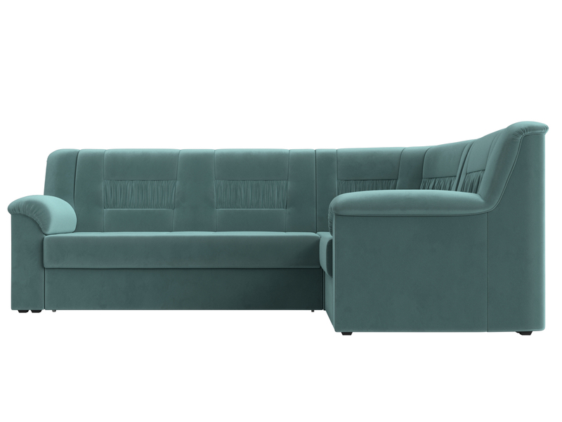 Диван угловой Карелия правый угол, Велюр, SEVEN 113 бирюзовый