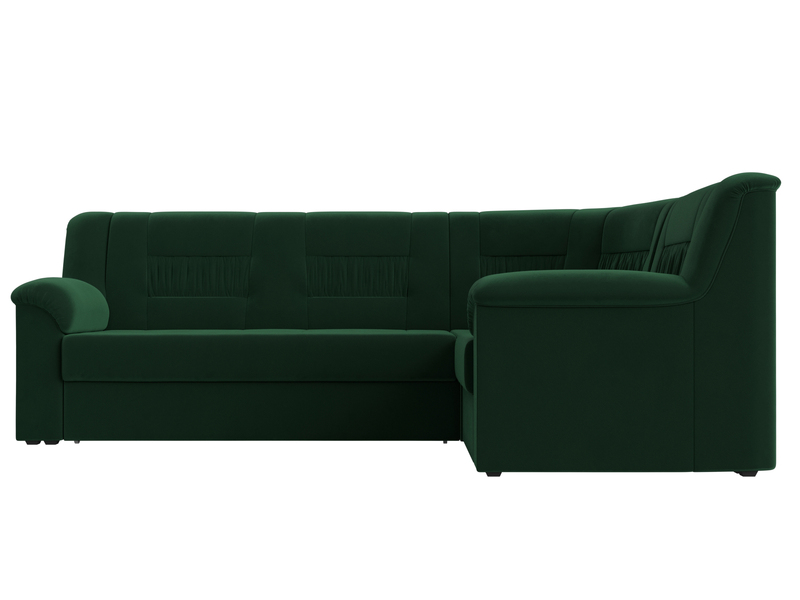 Диван угловой Карелия правый угол, Велюр, SEVEN 626 зеленый