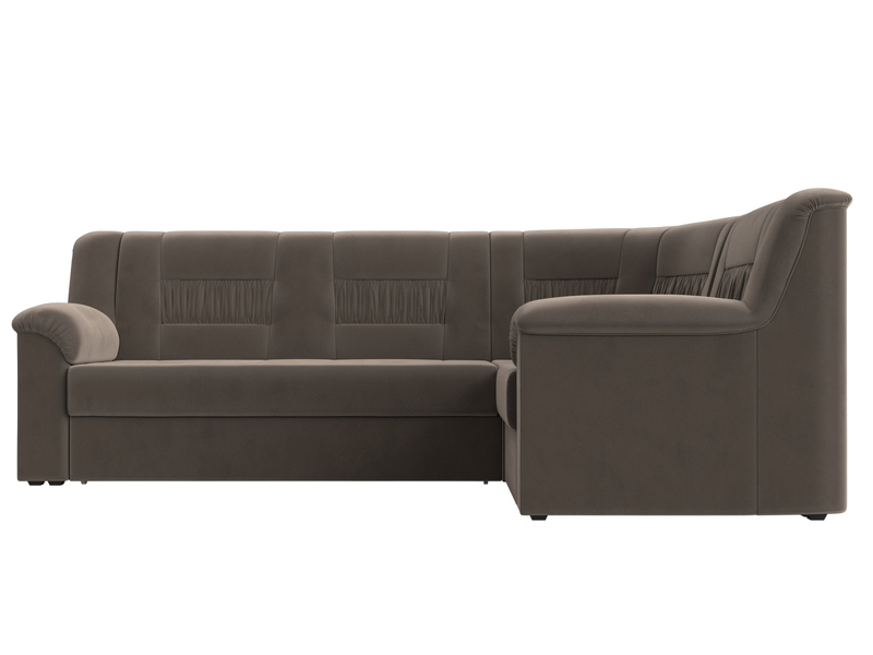 Диван угловой Карелия правый угол, Велюр, SEVEN 727 коричневый