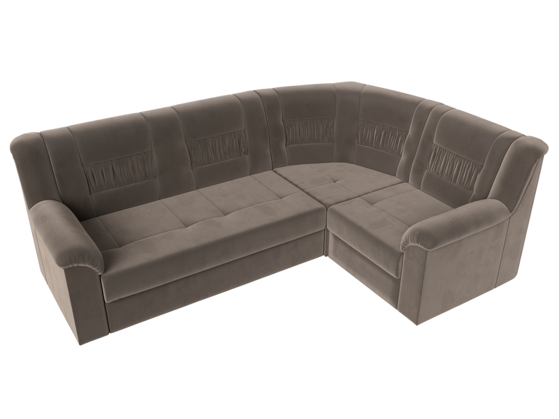 Диван угловой Карелия правый угол, Велюр, SEVEN 727 коричневый