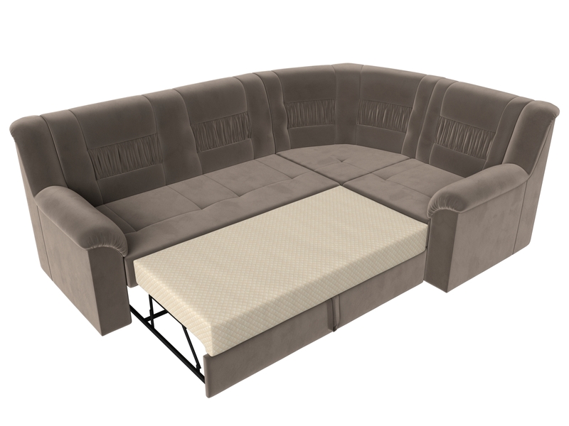 Диван угловой Карелия правый угол, Велюр, SEVEN 727 коричневый