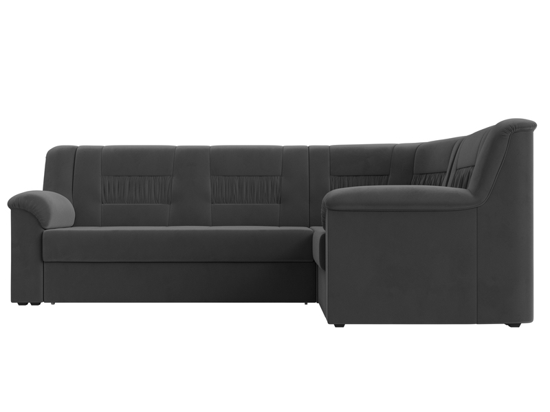 Диван угловой Карелия правый угол, Велюр, SEVEN 17 серый