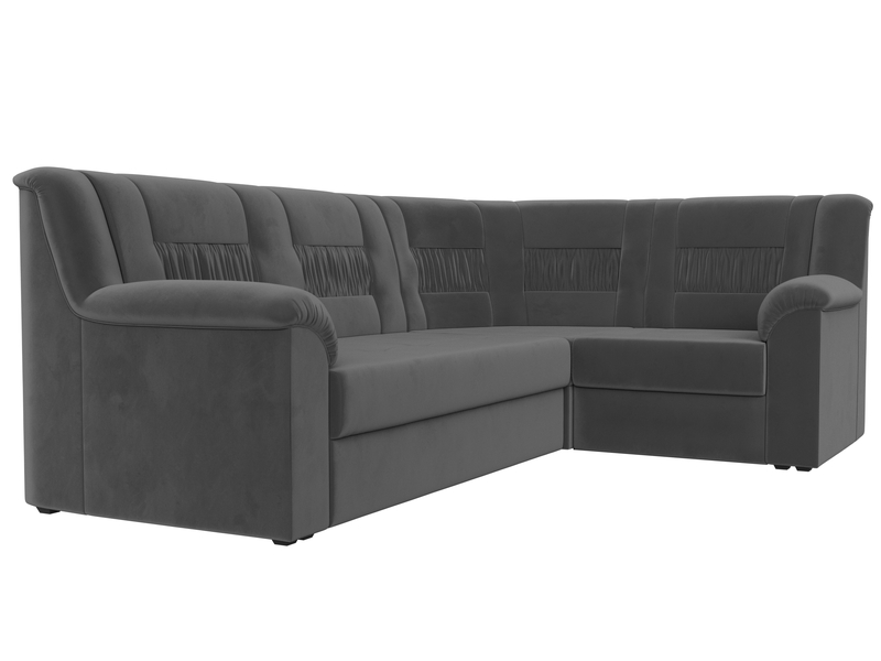 Диван угловой Карелия правый угол, Велюр, SEVEN 17 серый