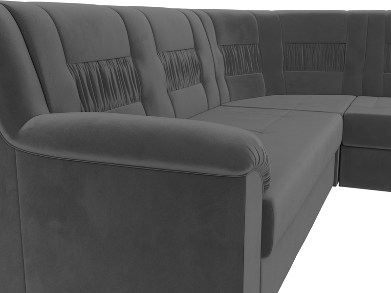 Диван угловой Карелия правый угол, Велюр, SEVEN 17 серый