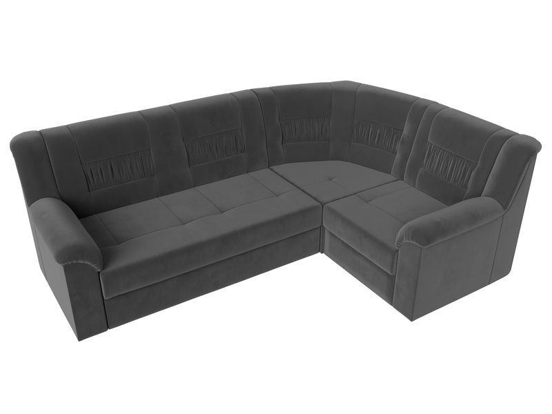 Диван угловой Карелия правый угол, Велюр, SEVEN 17 серый