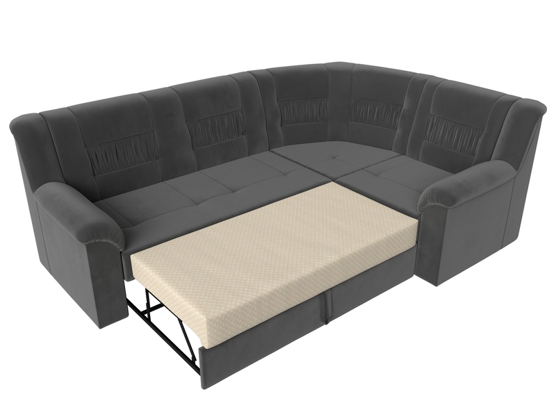 Диван угловой Карелия правый угол, Велюр, SEVEN 17 серый