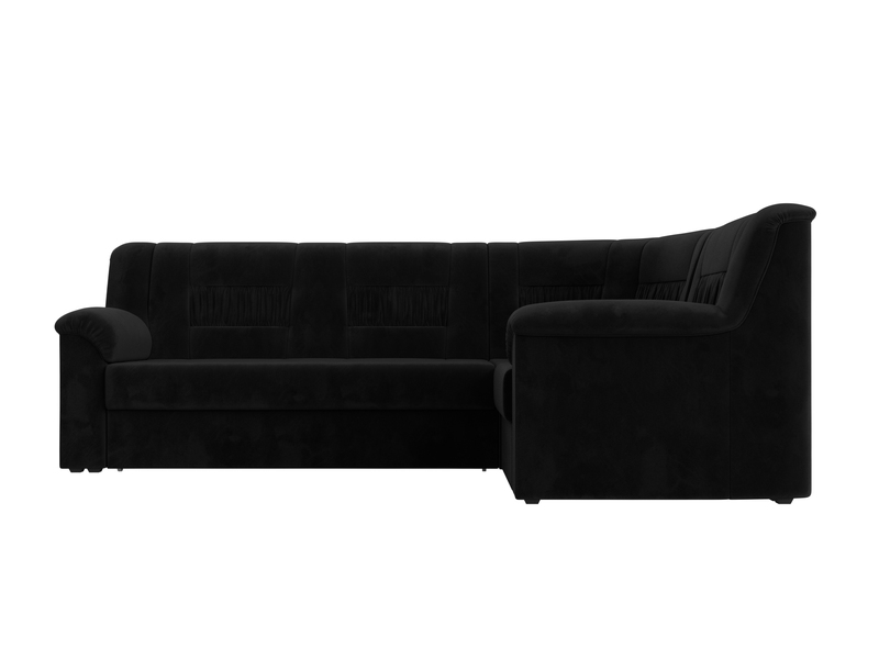 Диван угловой Карелия правый угол, Велюр, SEVEN 35 черный