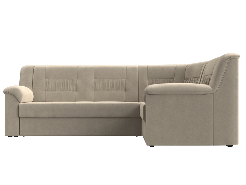 Диван угловой Карелия правый угол, Микровельвет, Бежевый