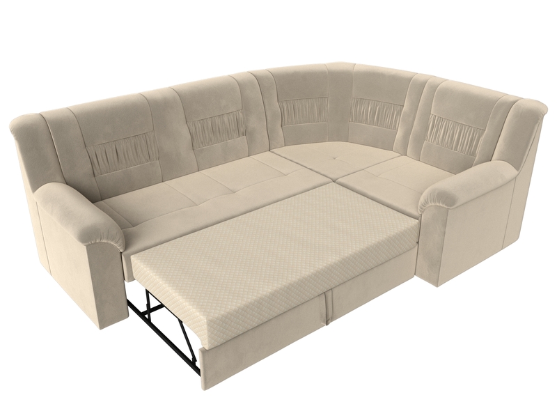 Диван угловой Карелия правый угол, Микровельвет, Бежевый