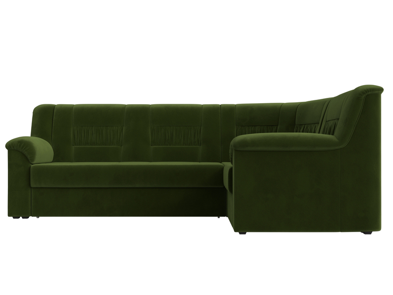 Диван угловой Карелия правый угол, Микровельвет, Зеленый