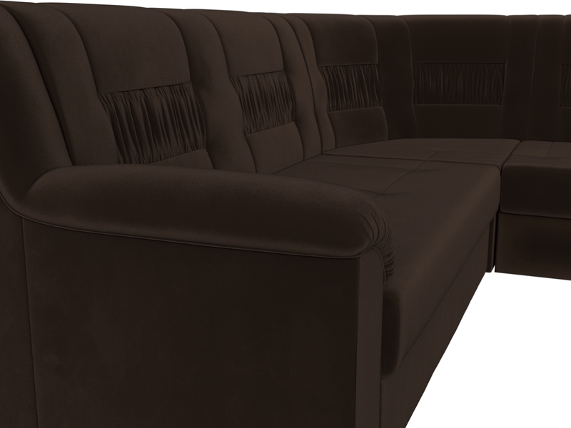Диван угловой Карелия правый угол, Микровельвет, Коричневый