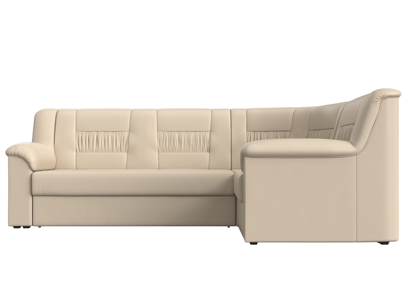 Диван угловой Карелия правый угол, Экокожа, Бежевый