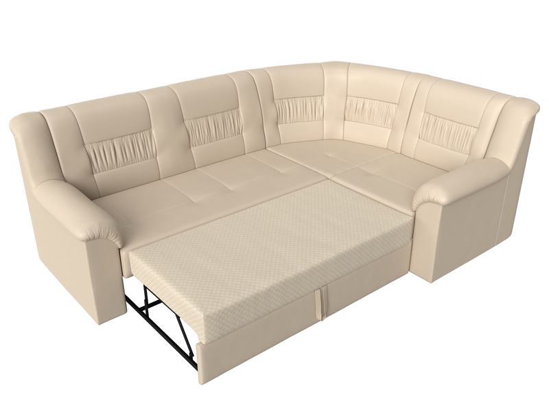 Диван угловой Карелия правый угол, Экокожа, Бежевый