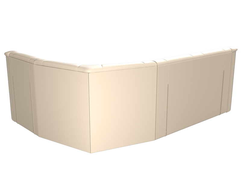 Диван угловой Карелия правый угол, Экокожа, Бежевый