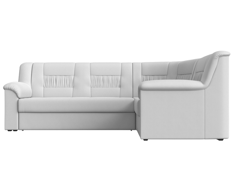 Диван угловой Карелия правый угол, Экокожа, Белый