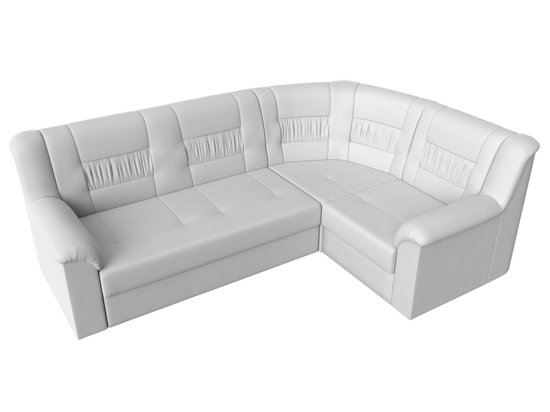 Диван угловой Карелия правый угол, Экокожа, Белый