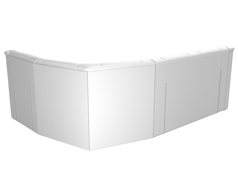 Диван угловой Карелия правый угол, Экокожа, Белый