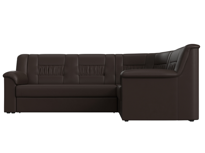 Диван угловой Карелия правый угол, Экокожа, Коричневый