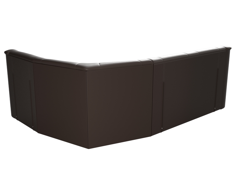 Диван угловой Карелия правый угол, Экокожа, Коричневый