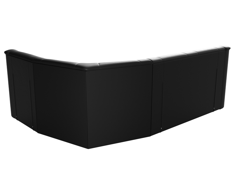 Диван угловой Карелия правый угол, Экокожа, Черный