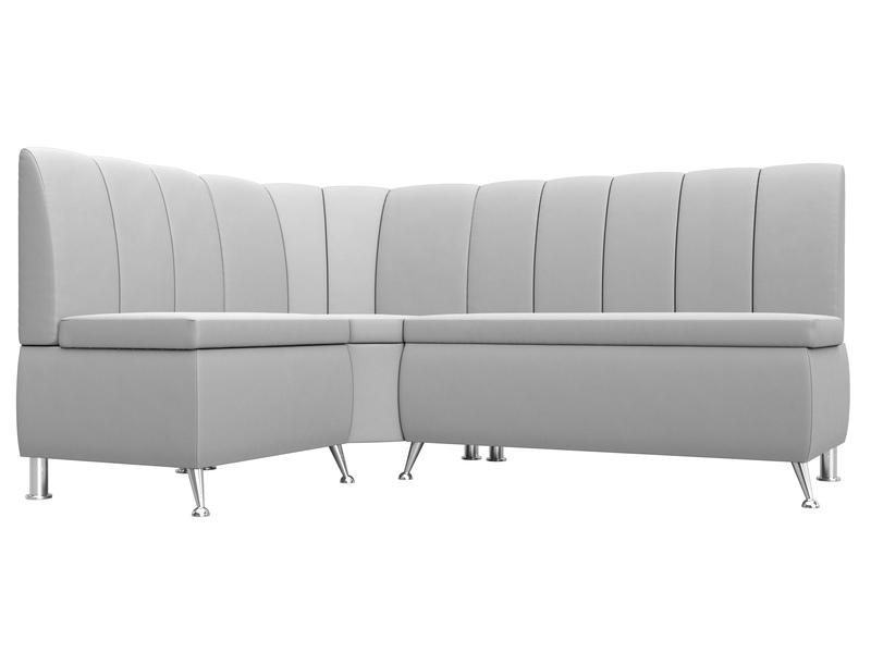 Диван кухонный угловой Кантри левый угол, Экокожа, Белый