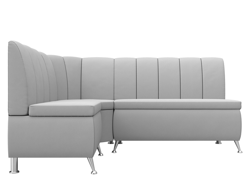 Диван кухонный угловой Кантри левый угол, Экокожа, Белый