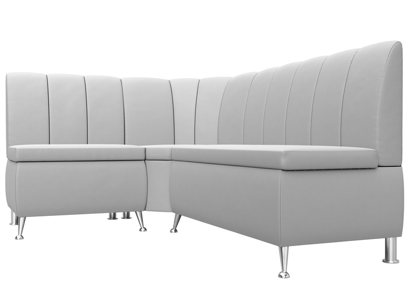 Диван кухонный угловой Кантри левый угол, Экокожа, Белый