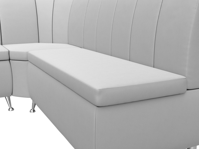 Диван кухонный угловой Кантри левый угол, Экокожа, Белый