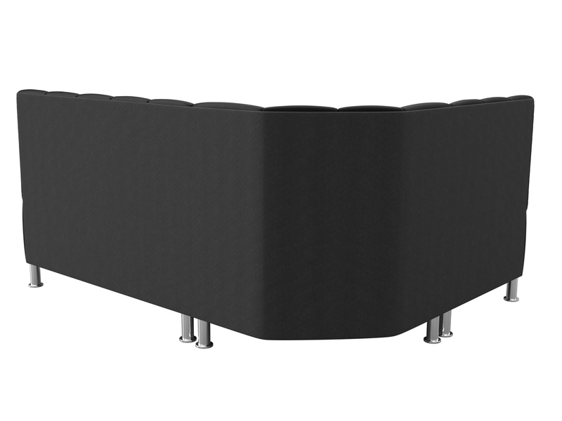 Диван кухонный угловой Кантри левый угол, Экокожа, Черный