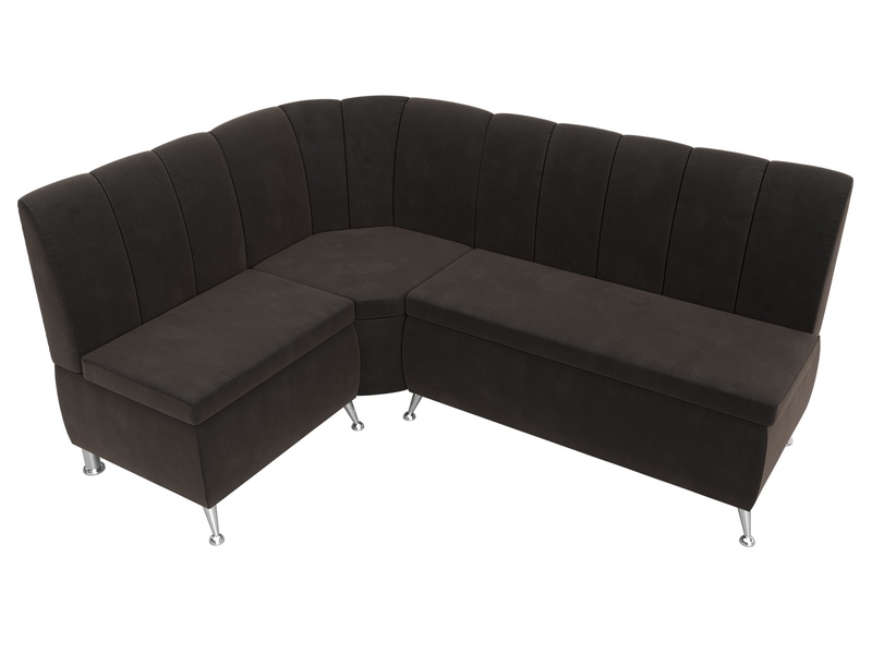 Диван кухонный угловой Кантри левый угол, Велюр, SEVEN 727 коричневый