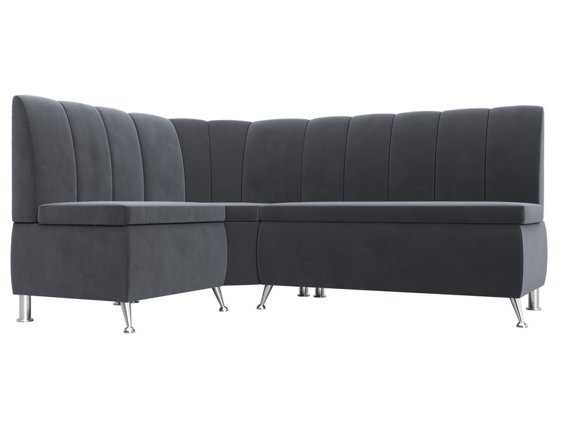 Диван кухонный угловой Кантри левый угол, Велюр, SEVEN 17 серый