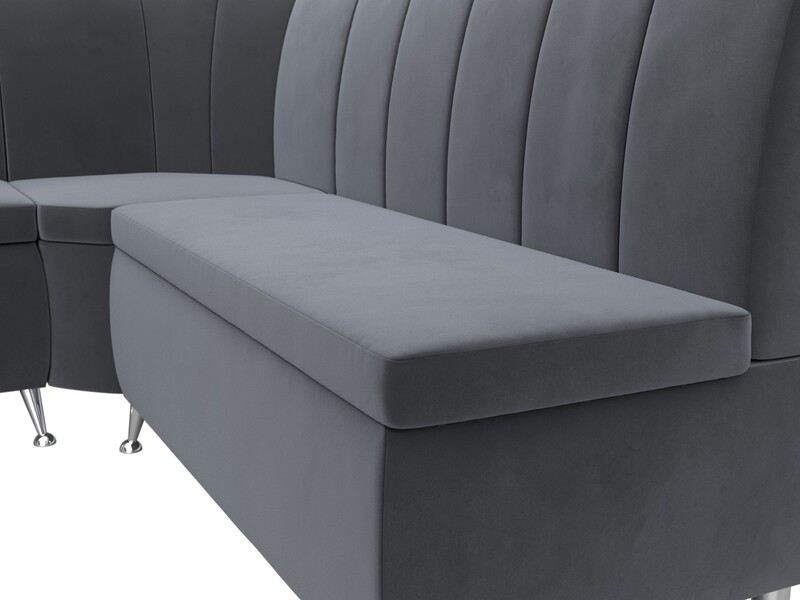 Диван кухонный угловой Кантри левый угол, Велюр, SEVEN 17 серый