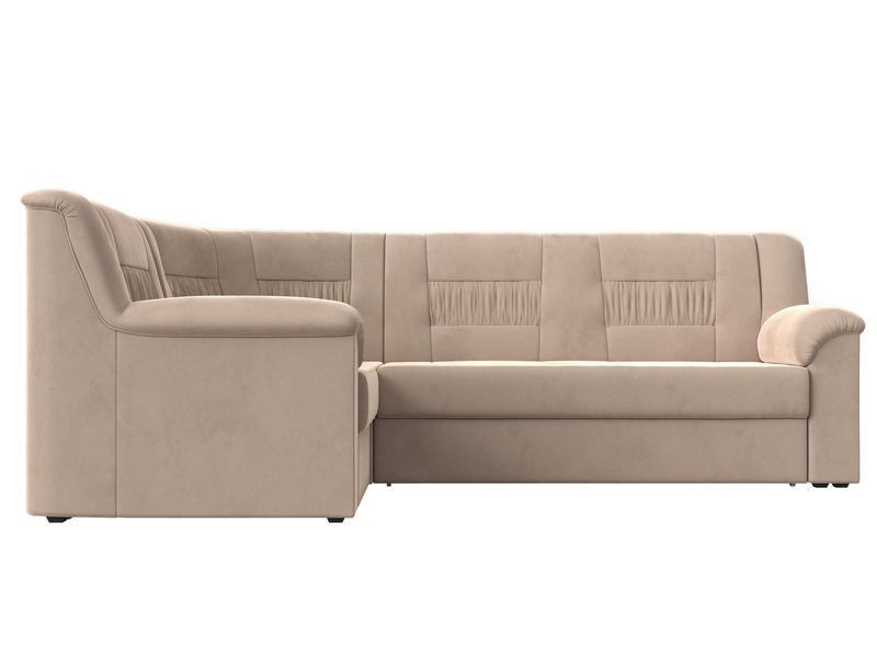 Диван угловой Карелия левый угол, Велюр, SEVEN 729 бежевый