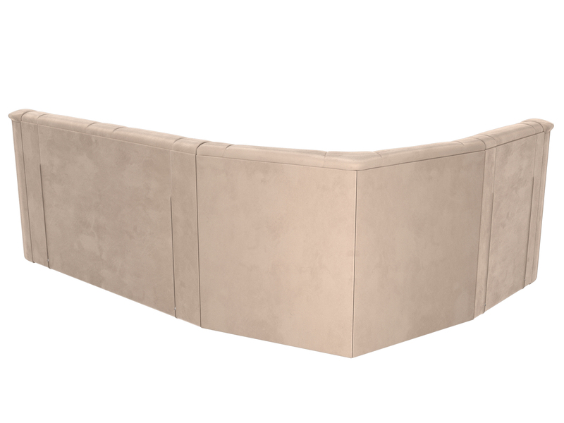 Диван угловой Карелия левый угол, Велюр, SEVEN 729 бежевый