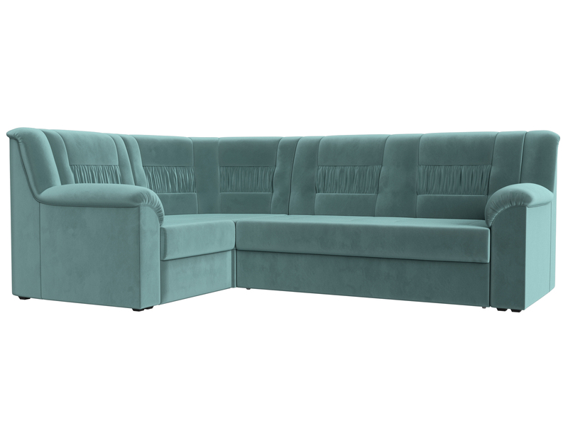 Диван угловой Карелия левый угол, Велюр, SEVEN 113 бирюзовый