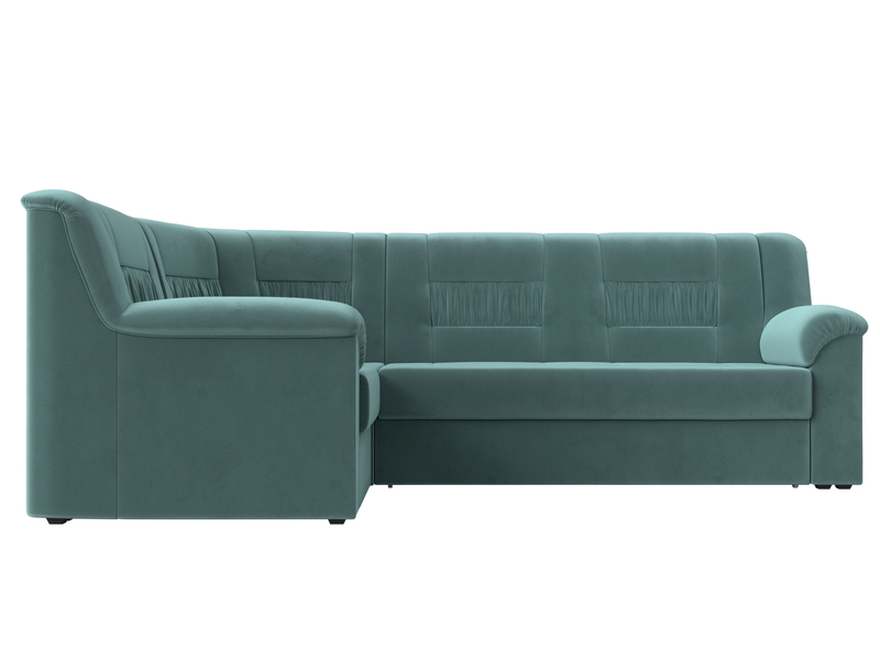 Диван угловой Карелия левый угол, Велюр, SEVEN 113 бирюзовый