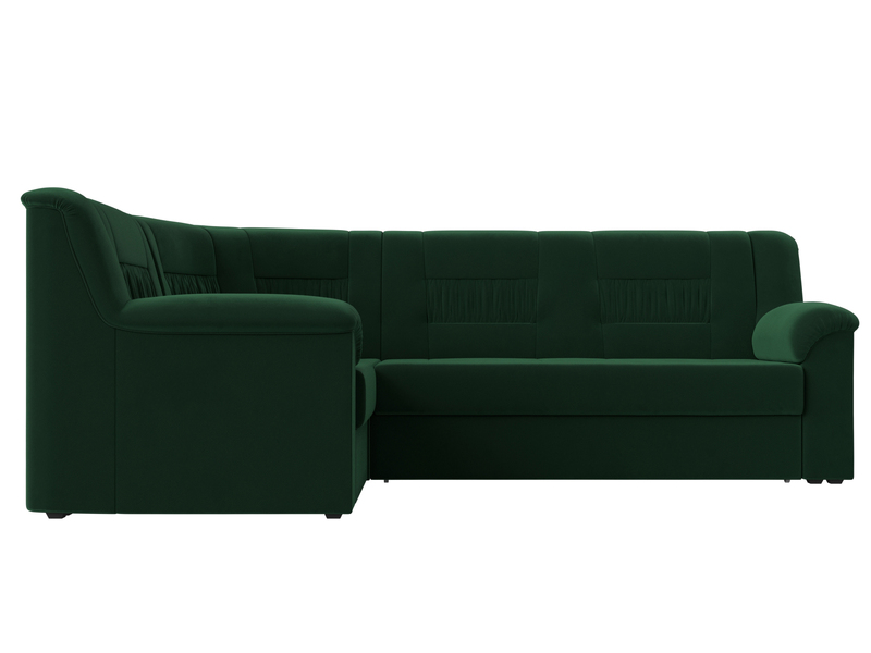 Диван угловой Карелия левый угол, Велюр, SEVEN 626 зеленый
