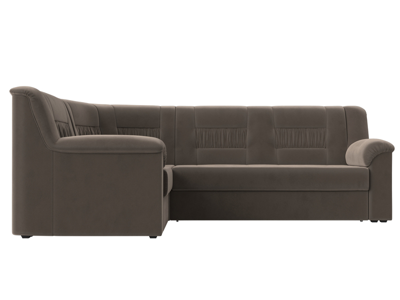 Диван угловой Карелия левый угол, Велюр, SEVEN 727 коричневый