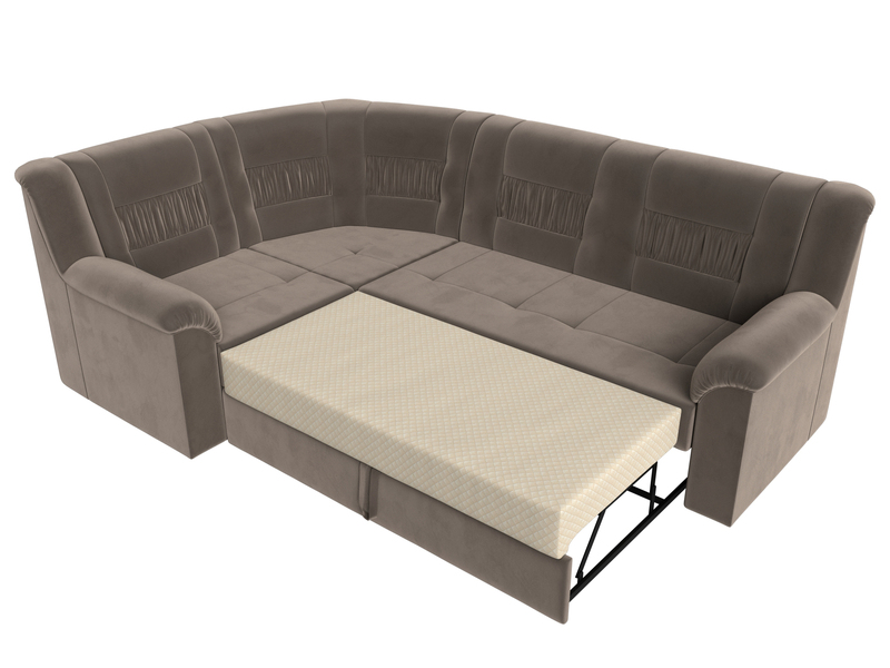 Диван угловой Карелия левый угол, Велюр, SEVEN 727 коричневый